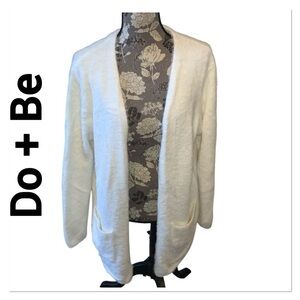 DO + BE Cream Fuzzy Super Soft Cardigan Sweater size large